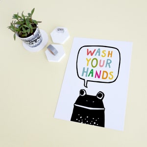 Wash Your Hands, Printable Poster, Kids poster, stay safe, corona printable, Funny Bathroom Printable, Bathroom Wall Art Kids, Children image 4