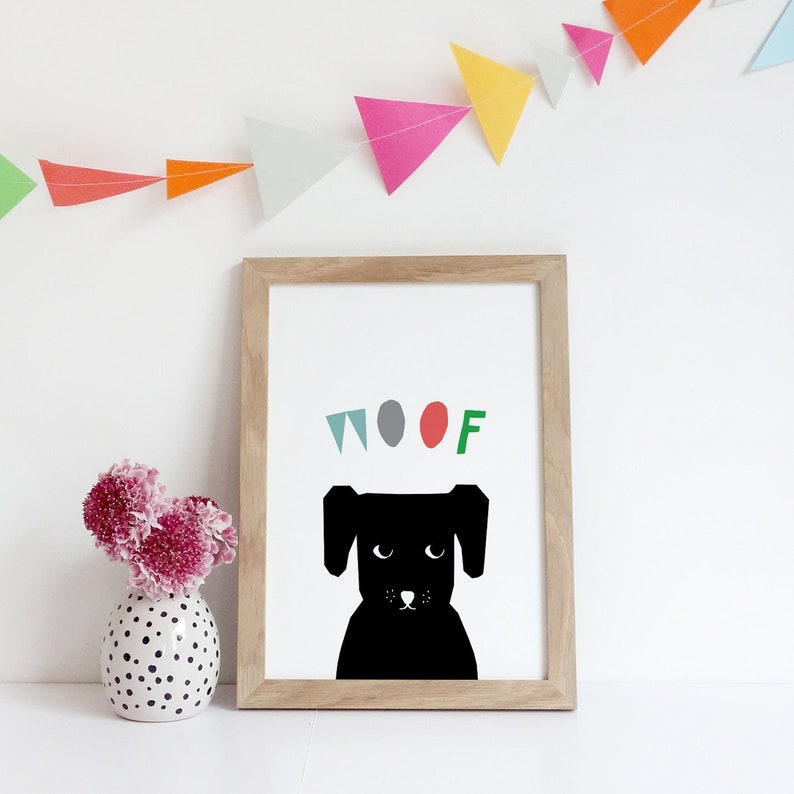 Baby Boy Nursery Animal Wall Decor, Dog Print, Nursery Wall Art, Printable Art, Nursery Decor, Gift for Dog Lover, Baby Shower Gift, PDF image 1