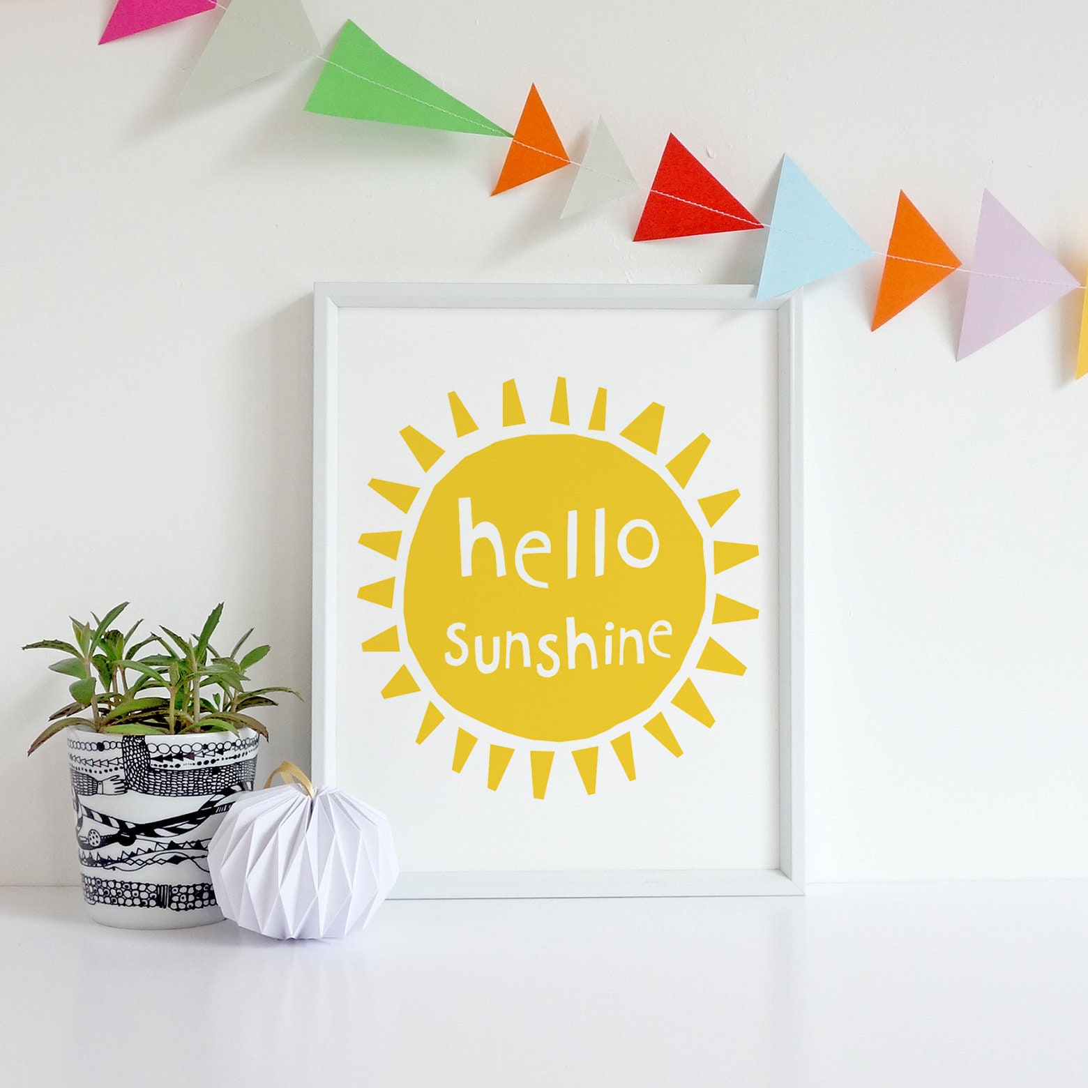 Hello Sunshine Quotes Prints Wall Art Printable Wall Art Etsy