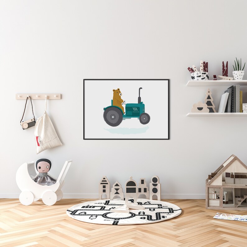 Tractor Print for Nursery Farm Vehicle Prints for Boys Room Etsy