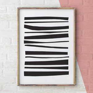 Black and White Art Printable, Affiche Scandinave, Abstract Art Download, Minimalist Prints Wall Art, Abstract Print, Digital Printable image 2