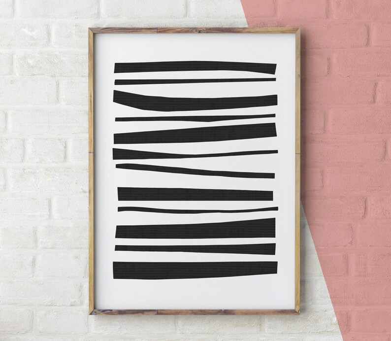 Black and White Art Printable, Affiche Scandinave, Abstract Art Download, Minimalist Prints Wall Art, Abstract Print, Digital Printable image 2