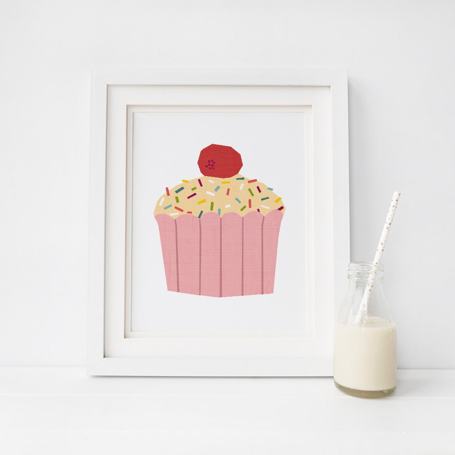 Cake Printable Cupcake Wall Art Cake Print Kitchen Art Etsy