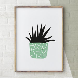 Cactus print, sappige print, sappige kunst, cactussen afdrukbaar, botanische kunst, cactus kunst aan de muur, housewarming cadeau, plant lady, potplant afbeelding 2