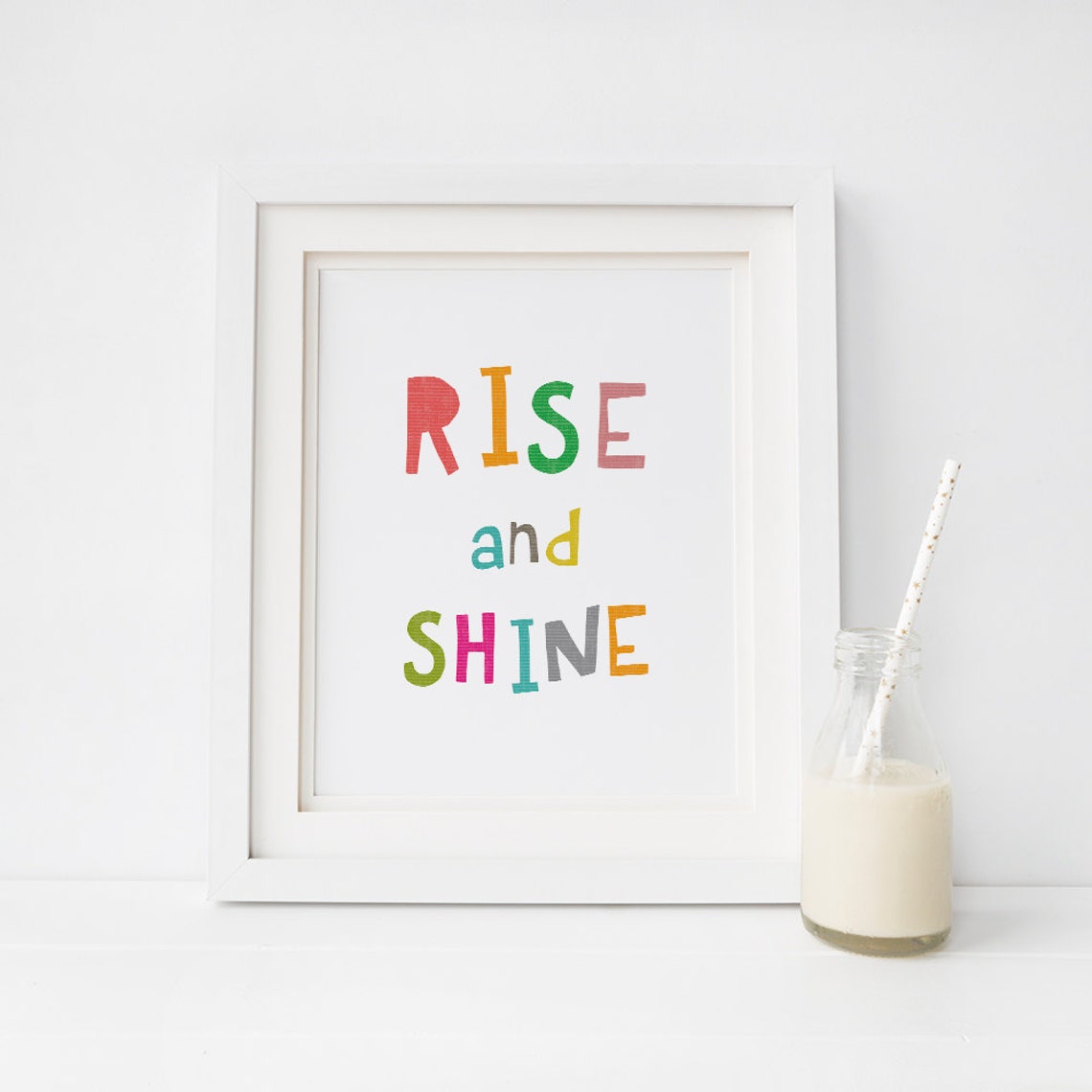 Rise and Shine Printable Art Quote Print Colorful Wall Art - Etsy