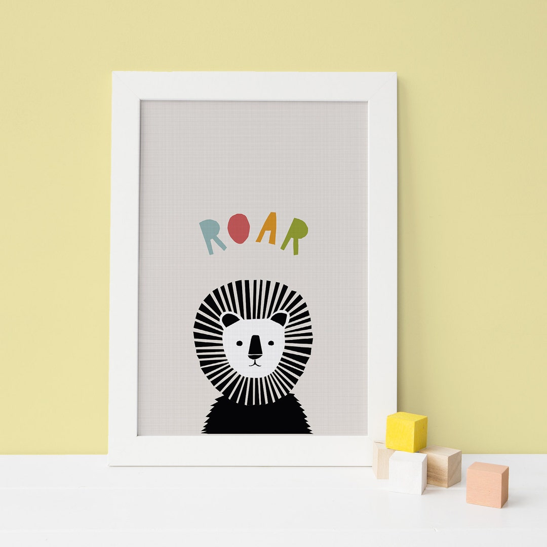 Lion Wall Art Nursery Childrens Wall Art Childrens Decor Etsy