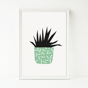 Cactus print, sappige print, sappige kunst, cactussen afdrukbaar, botanische kunst, cactus kunst aan de muur, housewarming cadeau, plant lady, potplant afbeelding 4