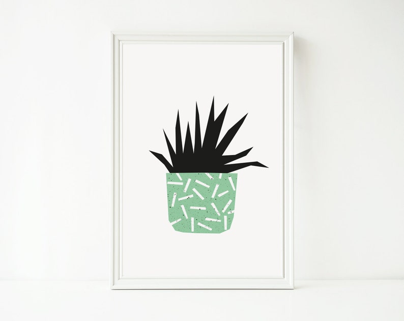 Cactus print, sappige print, sappige kunst, cactussen afdrukbaar, botanische kunst, cactus kunst aan de muur, housewarming cadeau, plant lady, potplant afbeelding 4