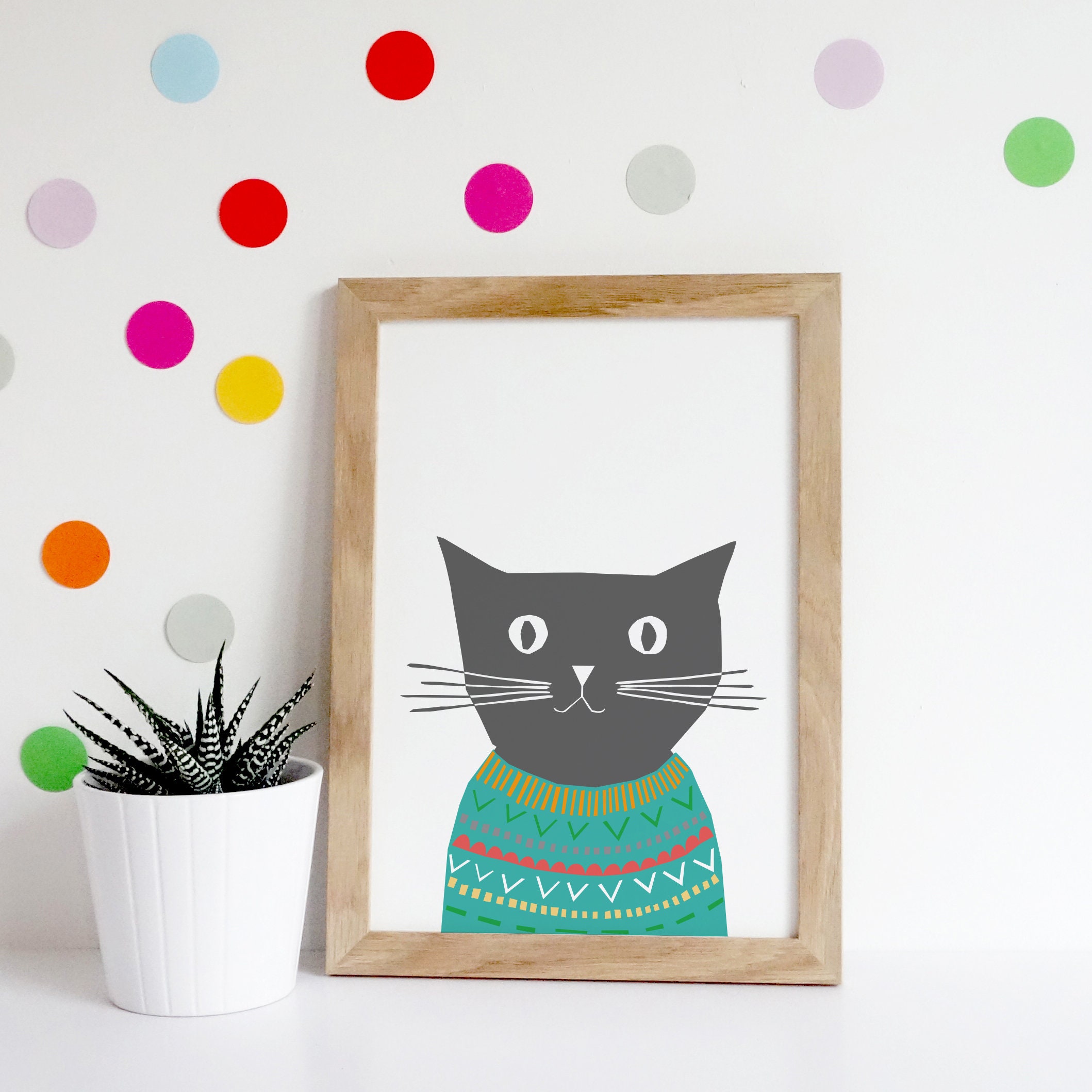 Cat Print Wall Art Nursery PRINTABLE Crazy Cat Lady Kitten Etsy