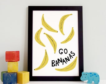 Go Bananas Fruit and Quote Printable Art