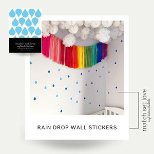 Raindrop wall stickers - Raindrop wall decals - Vinyl wall stickers - Set of 46