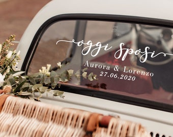 Oggi Sposi Wedding Car Decal • Personalized Just Married Vinyl