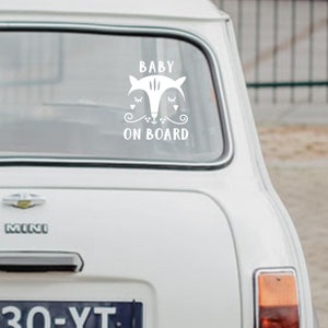 Babies on board sign - Vinyl Car Decal - Fox Vinyl Decal Sticker - Car Decal - Woodland Decal