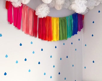 Raindrop wall stickers - Raindrop wall decals - Vinyl wall stickers - Set of 46