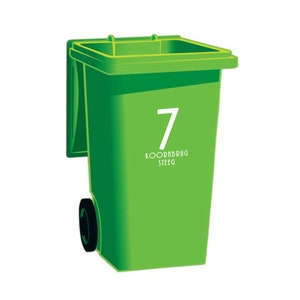 Wheelie Bin Sticker Sets - Custom House Number & Street name - Garbage Bin Stickers