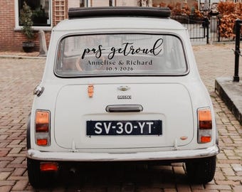Personalized Wedding Car Decal – Afrikaans "Pas Getroud" Just Married Vinyl
