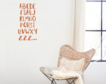 Alphabet wall decals - Alphabet wall art - Vinyl wall stickers - Alphabet kids room wall decal - ABC ZZZ...