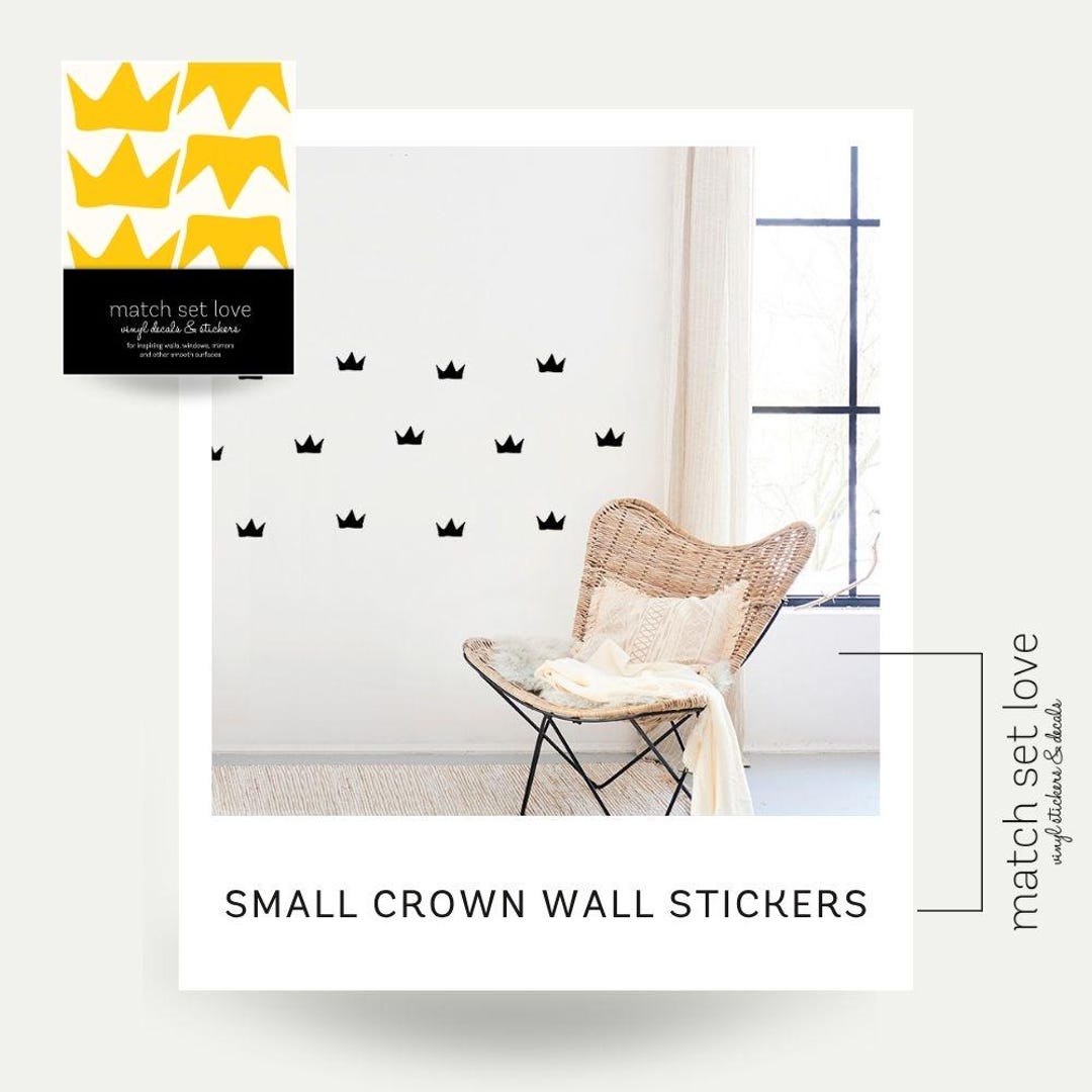 Crown Decal - Crown Wall Decor - Crown Wall Stickers - Set of 16 - Etsy ...