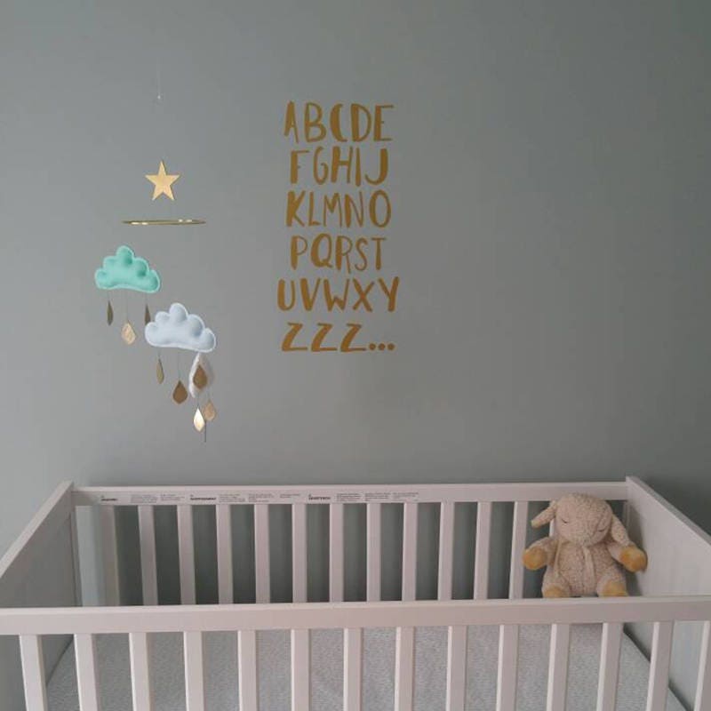 Alphabet Wall Decals Alphabet Wall Art Vinyl Wall Stickers Etsy