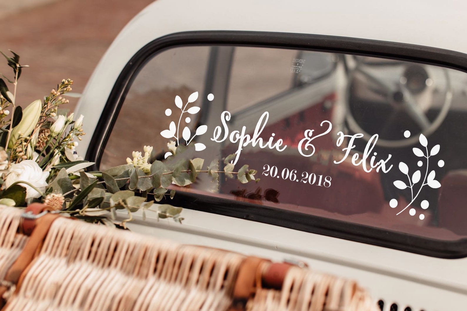 Display Cursive Calligraphy - Car Decoration for Wedding