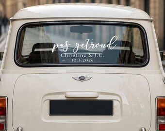 Personalized Wedding Car Decal – Afrikaans "Pas Getroud" Just Married Vinyl