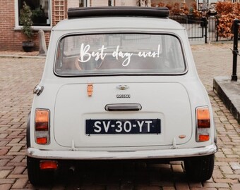 Best Day Ever Wedding Car Decal - Removable Vinyl Sticker