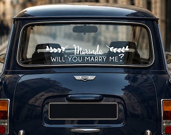 Marriage Proposal Car Decal - Will You Marry Me Vinyl Sticker