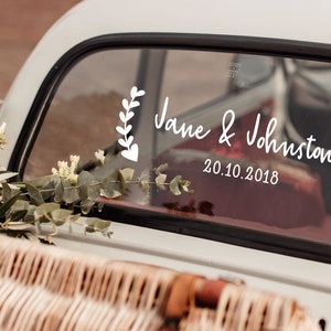 Romantic hearts wedding decor decal - Car decoration for wedding - Removable car decal