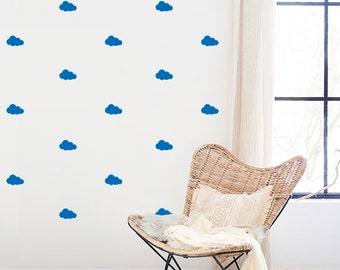 Cloud wall decals - Small Clouds - Cloud wall stickers - Set of 16 - Vinyl wall decals