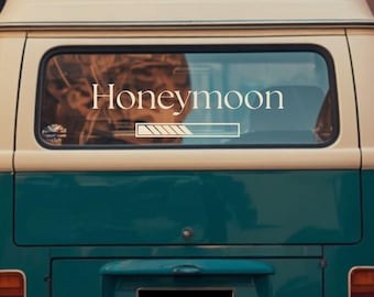 Honeymoon Loading Car Decal | Honeymoon Car Sticker for Newlyweds | Wedding Getaway Car Vinyl | Honeymoon Gift