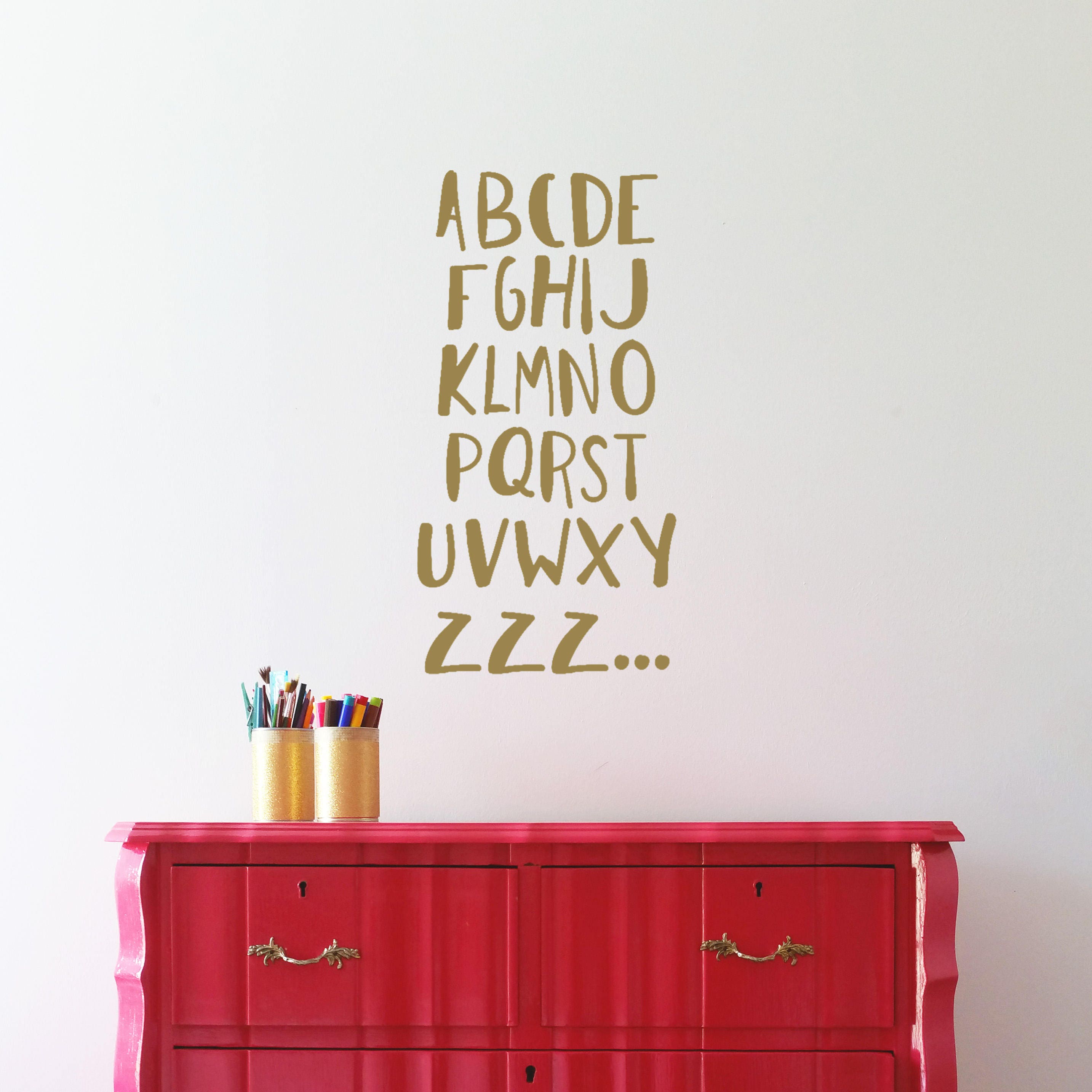 Alphabet Wall Decals Alphabet Wall Art Vinyl Wall Stickers Etsy