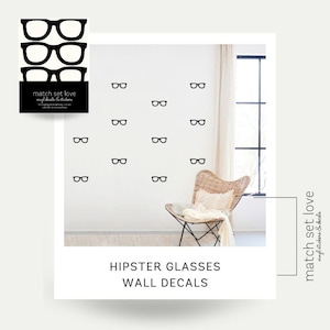Home office wall Decor - Hipster Glasses Wall Decals - Eyeglass stickers - Vinyl Wall Stickers