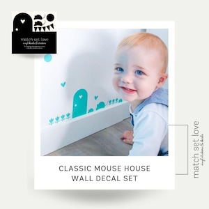 Mouse House Decal - Door Mouse - Wall Sticker Set - Mouse Decal - Vinyl Wall Decal