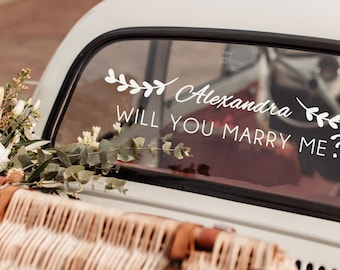 Marriage Proposal Car Decal - Will You Marry Me Vinyl Sticker