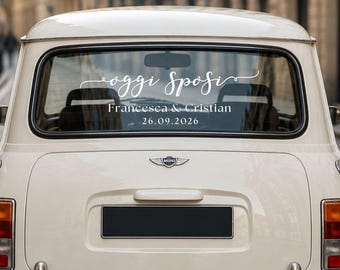 Oggi Sposi Wedding Car Decal • Personalized Just Married Vinyl