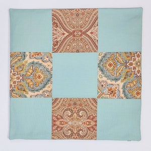 Beautiful accent pillow cover, fits pillow size 18&quot;x18&quot;. Square pieces in a nice color design, invisible zipper, design on one side only.