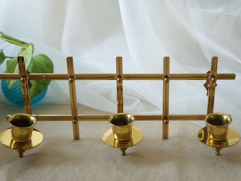 Set of 2 Partylite Brass Candle Holders Wall Hangings Etsy