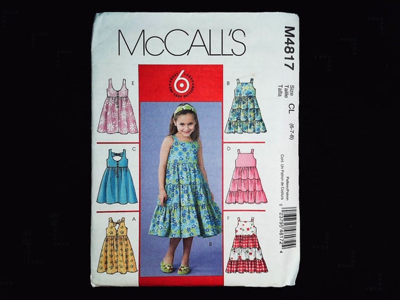 Sewing & Fiber Uncut McCall's M4817 Children's And Girls' Dresses ...