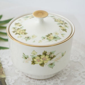 Vintage Mikasa Narumi Japan Rosecrest Bone China Sugar Bowl A1-145