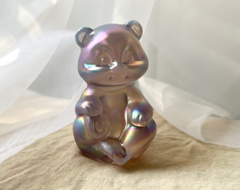 Fenton Iridescent Light Purple Bear Glass Figurine