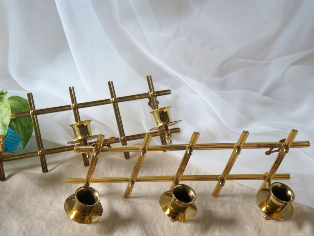 Set of 2 Partylite Brass Candle Holders Wall Hangings Etsy