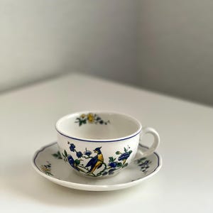 Vintage Villeroy Boch Phoenix Blau Germany Ceramic Cup & Saucer