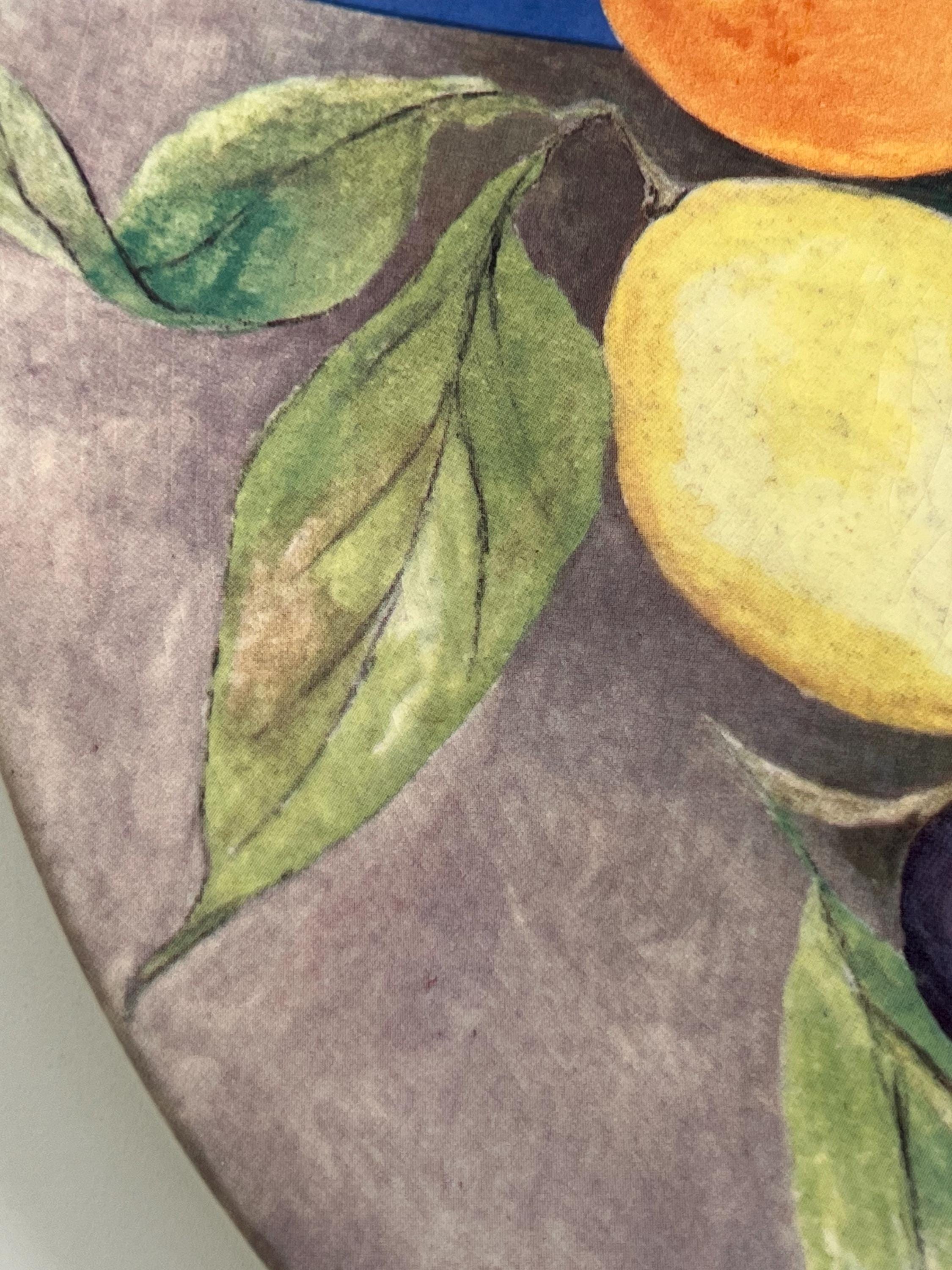 France Gien La Ronde Des Fruits Porcelain Large Cake Plate Platter