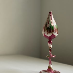 Vintage Blown Swirl Art Glass Vase Made in Taiwan