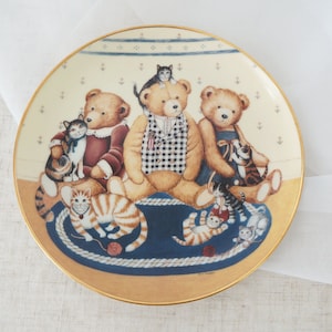 The Franklin Mint Teddy and Tabbies Cats Fine Porcelain Collectible Plate
