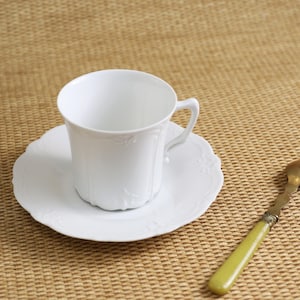 Vintage Germany Tirschenreuth Bavaria China Baronesse White Porcelain Cup & Saucer