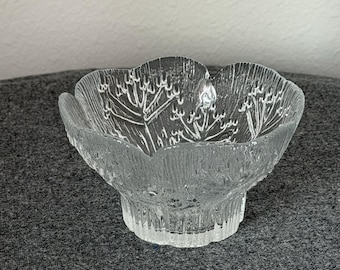 Vintage Finland Lasisepät Mäntsälä Cow Parsley Glass Bowl Designer Pertti Kallioinen