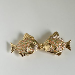 Vintage Mimi Di N Colorful Kissing Fish Belt Buckle