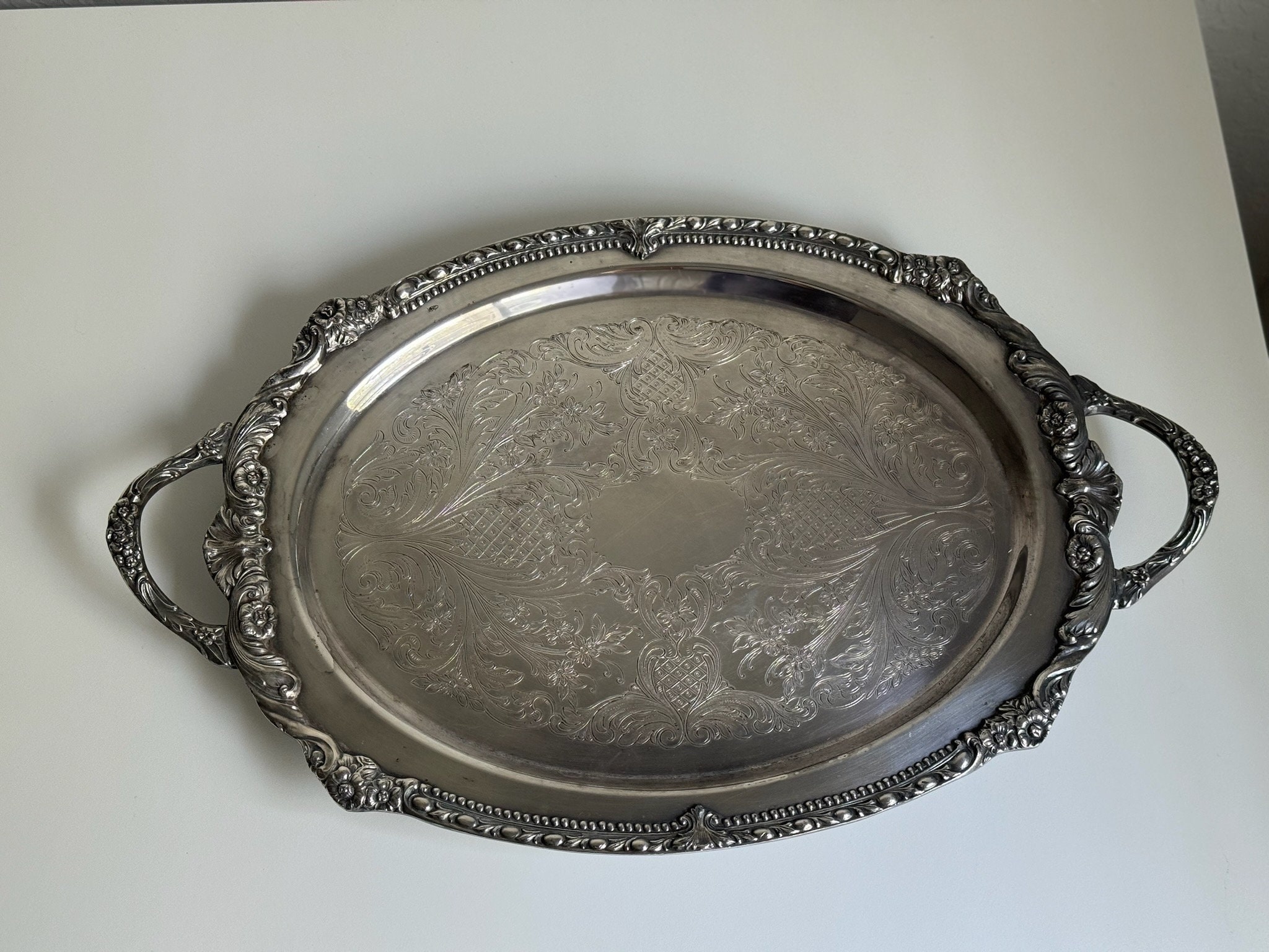 Sheridan Large Silverplate Tray - Etsy