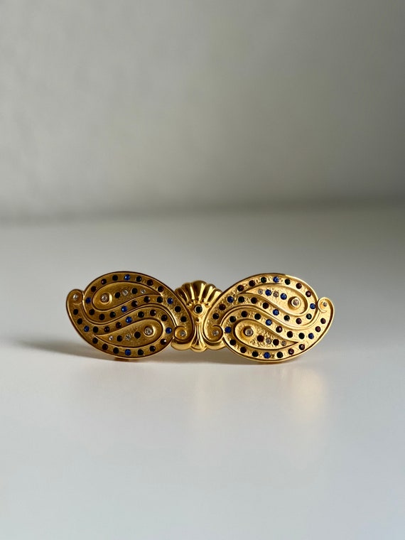 Vintage Paquette Rhinestone Goldtone Belt Buckle - Etsy Israel display picture 1